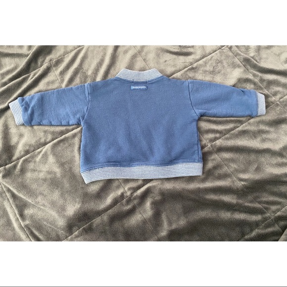 Baby Roots Striped Buttoned Down Crewneck - Picture 3 of 10